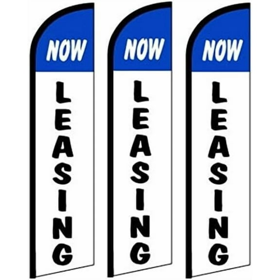 3 Windless, Swooper, Flutter, Feather, Banner Flags NOW LEASING by$$Other