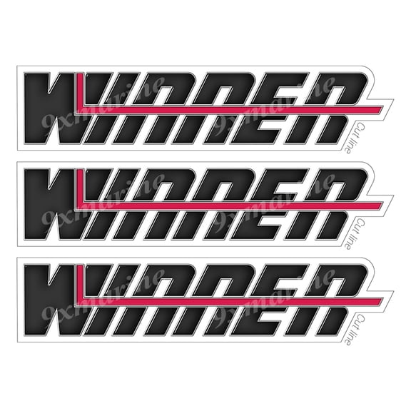 3 Winner Boat Stickers "3D Vinyl Replica" of original