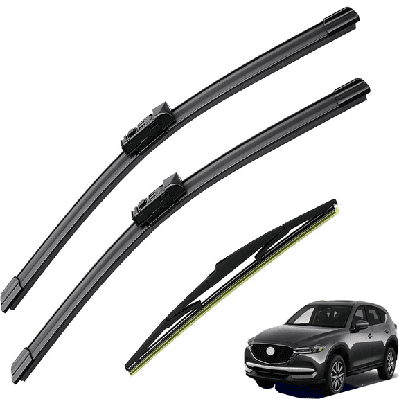 3 Wipers 24"/18"/14" Replacement for Mazda  CX5 CX9 CX-5 CX-5 CX-9 /2017-2023 Original Equipment All Weather Original Equipment Automotive Replacement Front Rear Windshield Wiper Blade (Pack of 3)