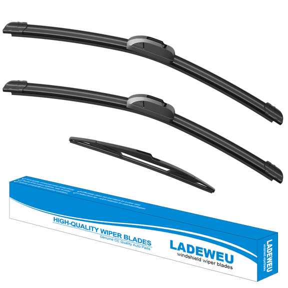LADEWEU 3 Wipers 26"+20"+14" for Lincoln MKX 2007-2015 Ford Edge 2007-2014 All Weather Original Equipment Replacement Front with Rear Windshield Wiper Blades Set (Pack of 3)