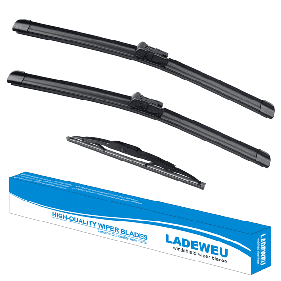LADEWEU® 3 Wipers 24"+17"+13" for GMC Terrain Chevrolet Equinox 2010-2017 All Weather Original Equipment Replacement Front with Rear Windshield Wiper Blades Set (Pack of 3)