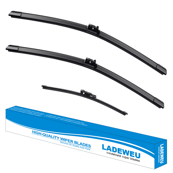 LADEWEU 3 Wipers 24"+19"+12" for Mercedes-Benz GLA250/GLA45 AMG 2016-2021 All Weather Original Equipment Automotive Replacement Front Rear Windshield Wiper Blade (Pack of 3)