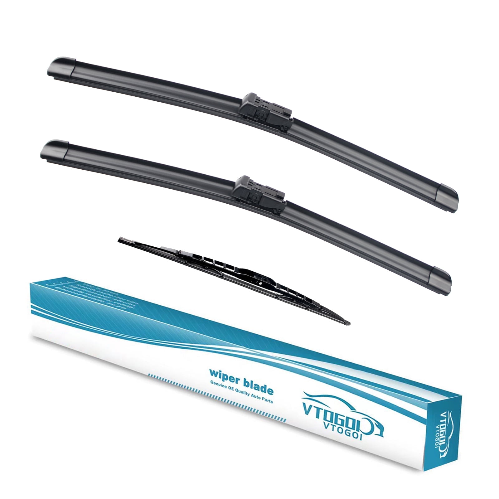 3 Wipers Factory 26"+17"+12" for Cadillac SRX 2010-2016 Original Equipment Replacement Front with Rear Windshield Wiper Blades Set (Pack of 3)