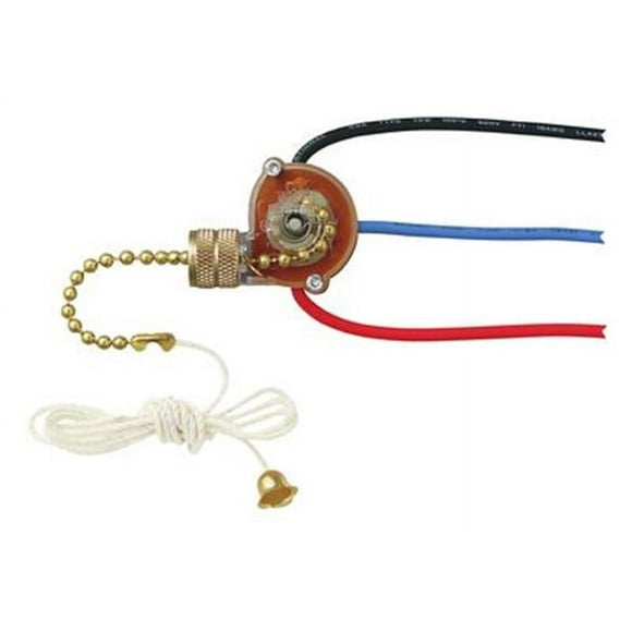 * 3-Wire, 3-Way Fan Light Switch with Pull Chain