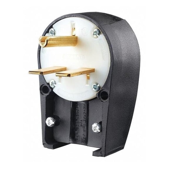 Straight Blade Plug, 6-30P, 30 A, 250V AC, 2 Pole, Screw Terminals, Grounded 9630ANPB