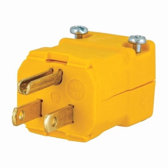 Straight Blade Plug, 5-15P, 15 A, 125V AC, 2 Pole, Screw Terminals, Grounded BRY5965Y