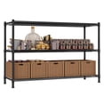 thumbnail image 1 of 3-Wire Shelf Adjustable Heavy Duty Storage Shelves,Metal Organizer Wire Rack for Laundry Bathroom Kitchen Pantry Closet Garage Shelving(Black,24" Dx59.6 Wx47.6 H), 1 of 7