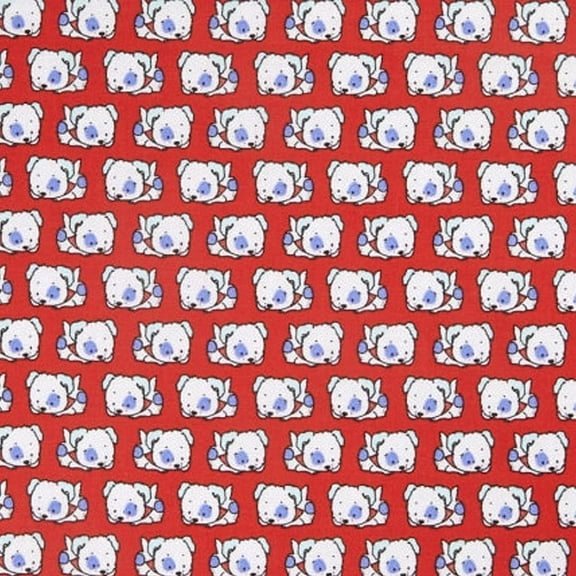 3 Wishes Fabrics Dog Days Spot The Dog Red Cute Puppy 100% Cotton Fabric sold by the yard