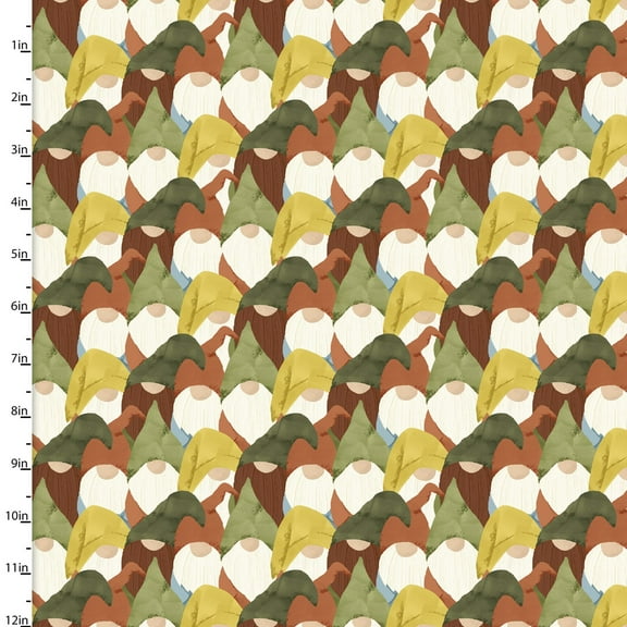 3 Wishes You Light My Way Gnomes Packed Gnomes Multi Cotton Fabric By Yard