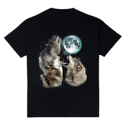 3 Wolf Moon Howling Wolf Head Funny Wolves for Men Women T-Shirt