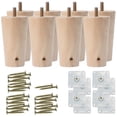 thumbnail image 1 of 3" Wood Furniture Leg Chair Table Desk Feet Round Leg Replacement 8 Pack, 1 of 6