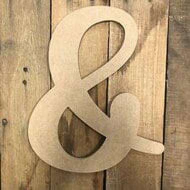 3" Wooden Ampersand Letter Unfinished, Beloved Teacher &, Craft Cutout 1-8" Thick