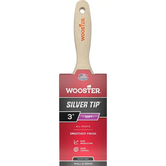 3" Wooster Brush Company 5223 Silver Tip CT Polyester Paint Brush