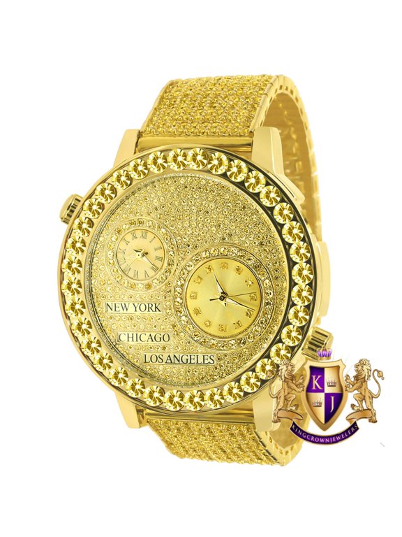 3 Working Chronograph Genuine Diamonds Which Adorn the Inner Dial (Used in Place of number Hours Citizen Japan Miyota Date Movement Solid Australian Brass Construction With 18K Micron Plating Genu