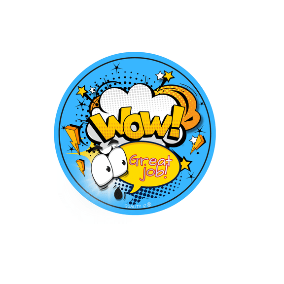 3" Wow! Great Job Stickers, Round Stickers (50-PK)