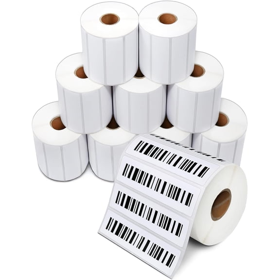 3" X 0.5" Direct Thermal Labels (28800 Count, 12 Rolls) - Inventory Barcode Stickers, SKU Labels, and Shelf Identification - Compatible with Zebra and Printers