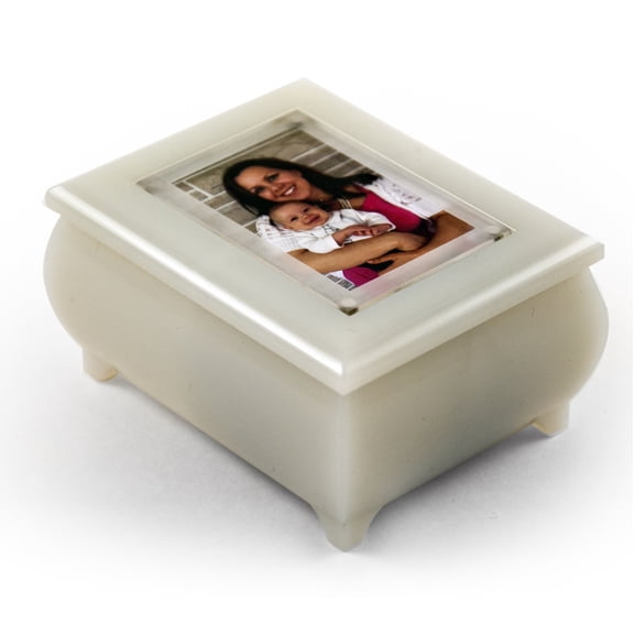 3" X 2" Wallet Size Pearl Photo Frame Music Box With New Pop-Out Lens System - 9th Symphony (Ode to Joy, Hymm European)