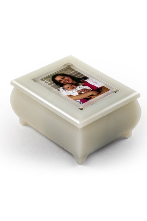 3" X 2" Wallet Size Pearl Photo Frame Music Box With New Pop-Out Lens System - 9th Symphony (Ode to Joy, Hymm European)