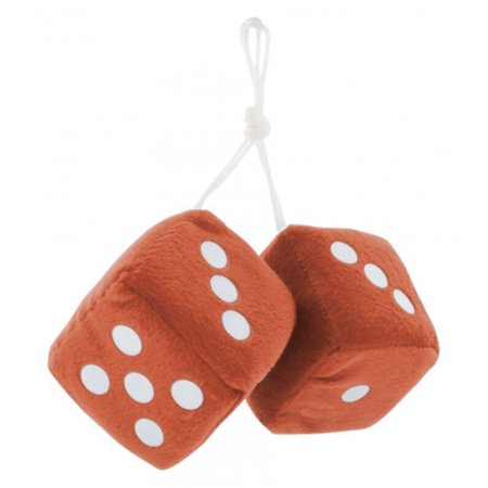 3" X 3" Red Plush Fuzzy Dice Hotrod Streetrod
