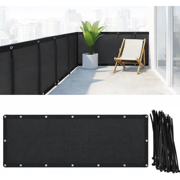 3' X 30' Balcony Screen Privacy Fee Cover HDPE UV Resistant Privacy Screen Outdoor Balcony Shield Decor Mesh Fee Panel Cover for Deck Backyard Pool Porch