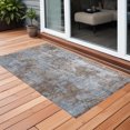 thumbnail image 1 of 3' X 4' Mocha and Blue Abstract Washable Non Skid Indoor Outdoor Area Rug, 1 of 1
