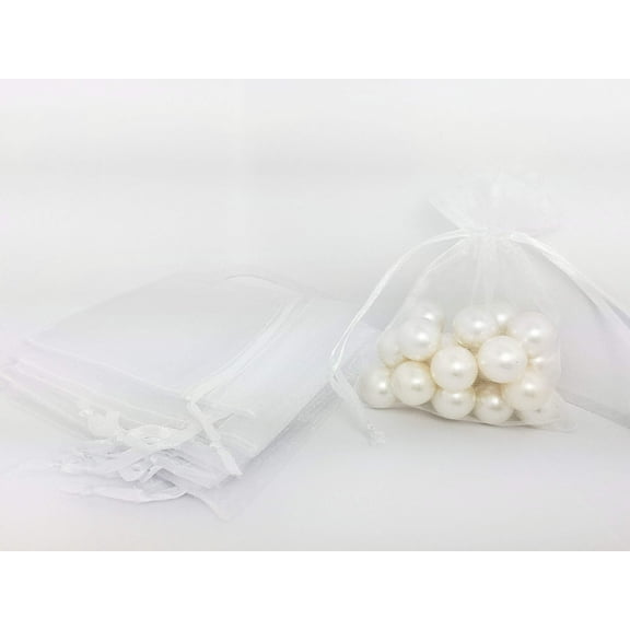 3" X 4" White Organza Bags (24 Pieces)