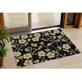 thumbnail image 1 of HomeRoots 599994 3 x 5 ft. Black & Gold Floral Washable Indoor & Outdoor Rectangle Area Rug, 1 of 5