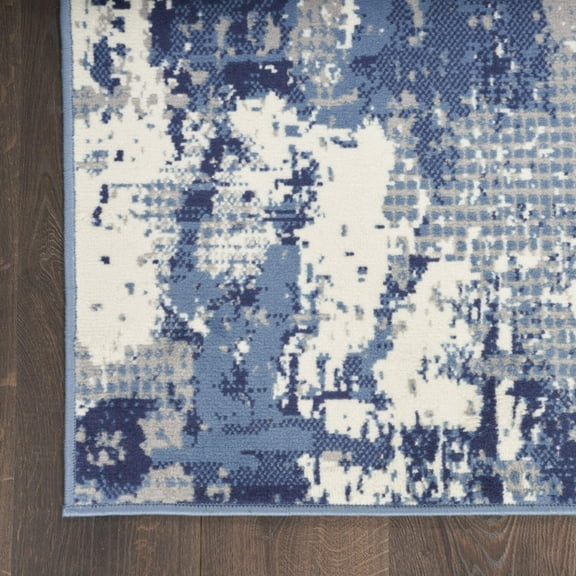3' X 5' Blue Abstract Power Loom Area Rug