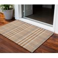 thumbnail image 1 of 3' X 5' Brown Beige And Beige Plaid Washable Indoor Outdoor Area Rug, 1 of 5