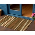 thumbnail image 1 of 3' X 5' Brown Copper And Beige Striped Washable Indoor Outdoor Area Rug, 1 of 5
