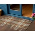 thumbnail image 1 of HomeRoots 596321 3 x 5 ft. Chocolate, Copper & Gold Plaid Washable Indoor & Outdoor Rectangle Area Rug, 1 of 5