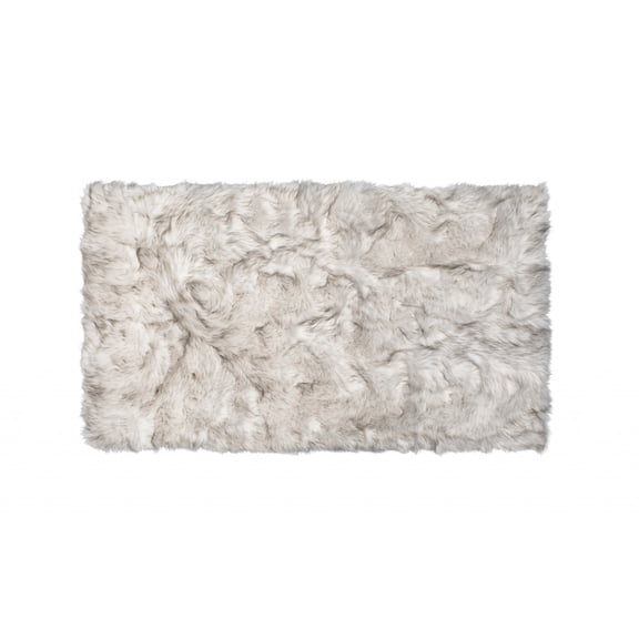 3' X 5' Chocolate Faux Fur Ombre Non Skid Area Rug