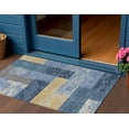thumbnail image 1 of HomeRoots 612406 3 x 5 ft. Denim Blue & Gold Geometric Washable Indoor & Outdoor Rectangle Area Rug, 1 of 5