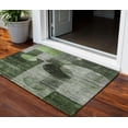 thumbnail image 1 of 3' X 5' Fern Green And Gray Geometric Washable Indoor Outdoor Area Rug, 1 of 5