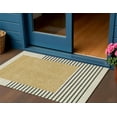 thumbnail image 1 of 3' X 5' Gold Black And Beige Striped Washable Indoor Outdoor Area Rug, 1 of 5