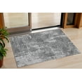 thumbnail image 1 of 3' X 5' Gray And Charcoal Geometric Washable Indoor Outdoor Area Rug, 1 of 5