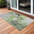 thumbnail image 1 of 3' X 5' Green Abstract Washable Non Skid Indoor Outdoor Area Rug, 1 of 3