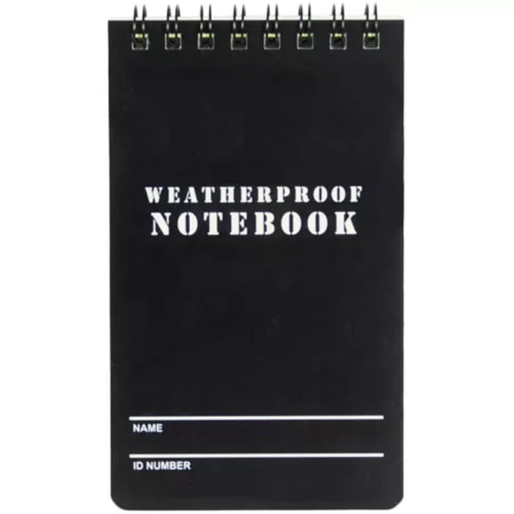 3" X 5" Military Style Weatherproof Notebook - Black-6pack Black 3" x 5"