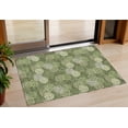 thumbnail image 1 of 3' X 5' Olive Green And Gray Polka Dot Washable Indoor Outdoor Area Rug, 1 of 5