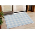 thumbnail image 1 of HomeRoots 595433 3 x 5 ft. Sky Blue & Gray Plaid Washable Indoor & Outdoor Rectangle Area Rug, 1 of 5