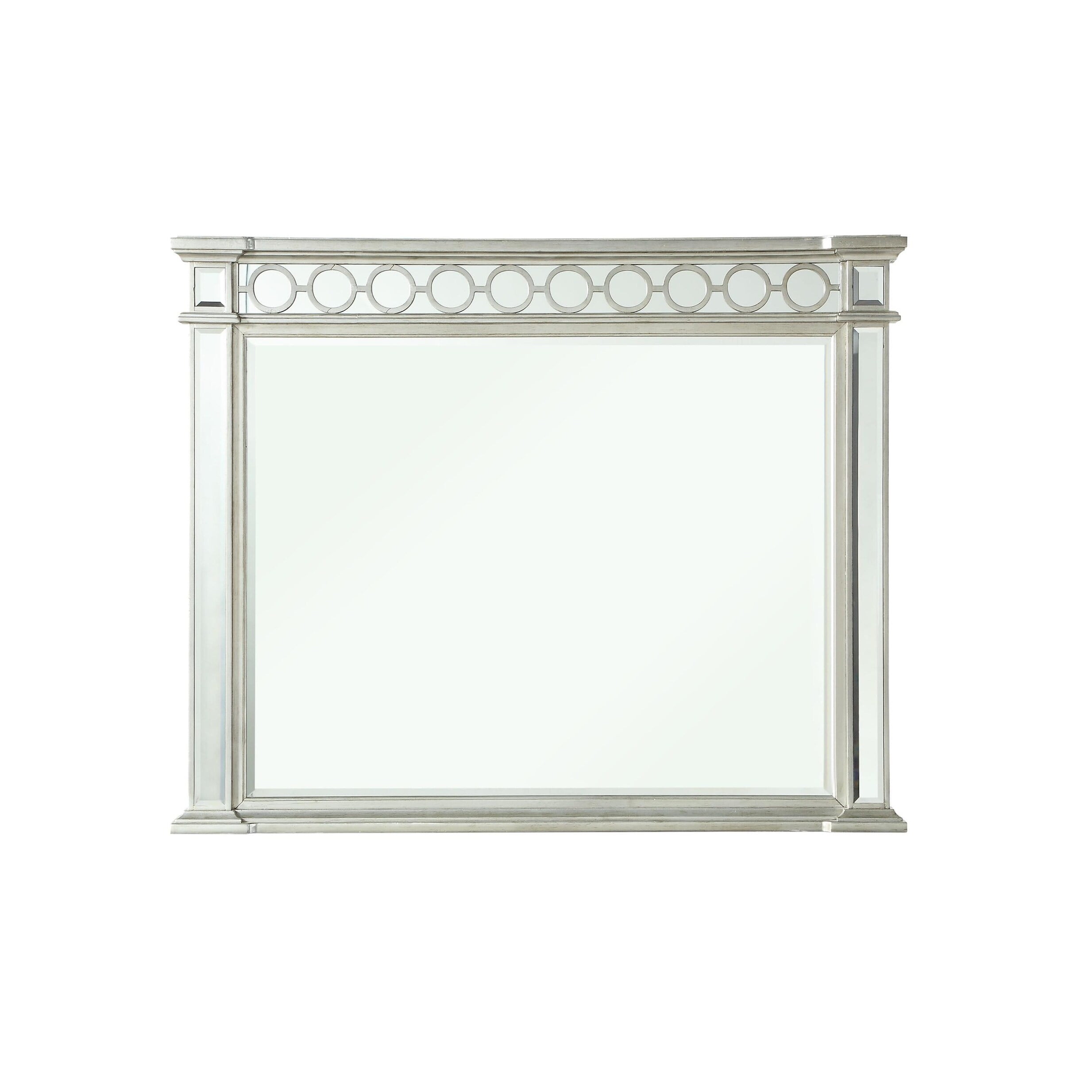 52" Rectangular Silver and Gold Wood Mirror