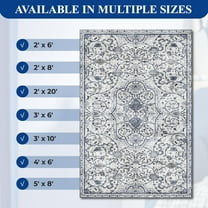 3' X 6' Vinyl Floor Mat for Home - Waterproof Area Rug for Living Room, Non-Slip Floor Protector Mat for Kitchen, Bathroom, Entryway (Grayish Blue)