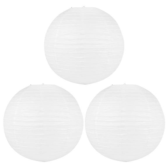 3 X Chinese Japanese Paper Lantern Lampshade for Party Wedding, 50cm(20 Inch) Creamy-White,3 x Paper Lanterns 3 Holder 3 x Instructions,Creamy-white