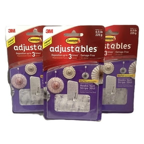 3 X Command 17830 CLR-14Es Adjustable And Repositionable Mini Fasteners, 14 Hooks/Pack (3 PACKS X 14 =42 HOOKS)