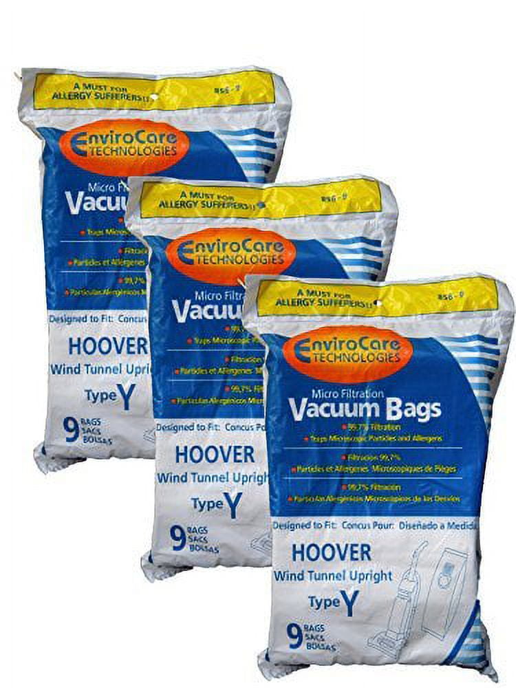 3 X Compatible with Hoover WindTunnel Upright Type Y Vacuum Bags Microfiltration with Closure -
