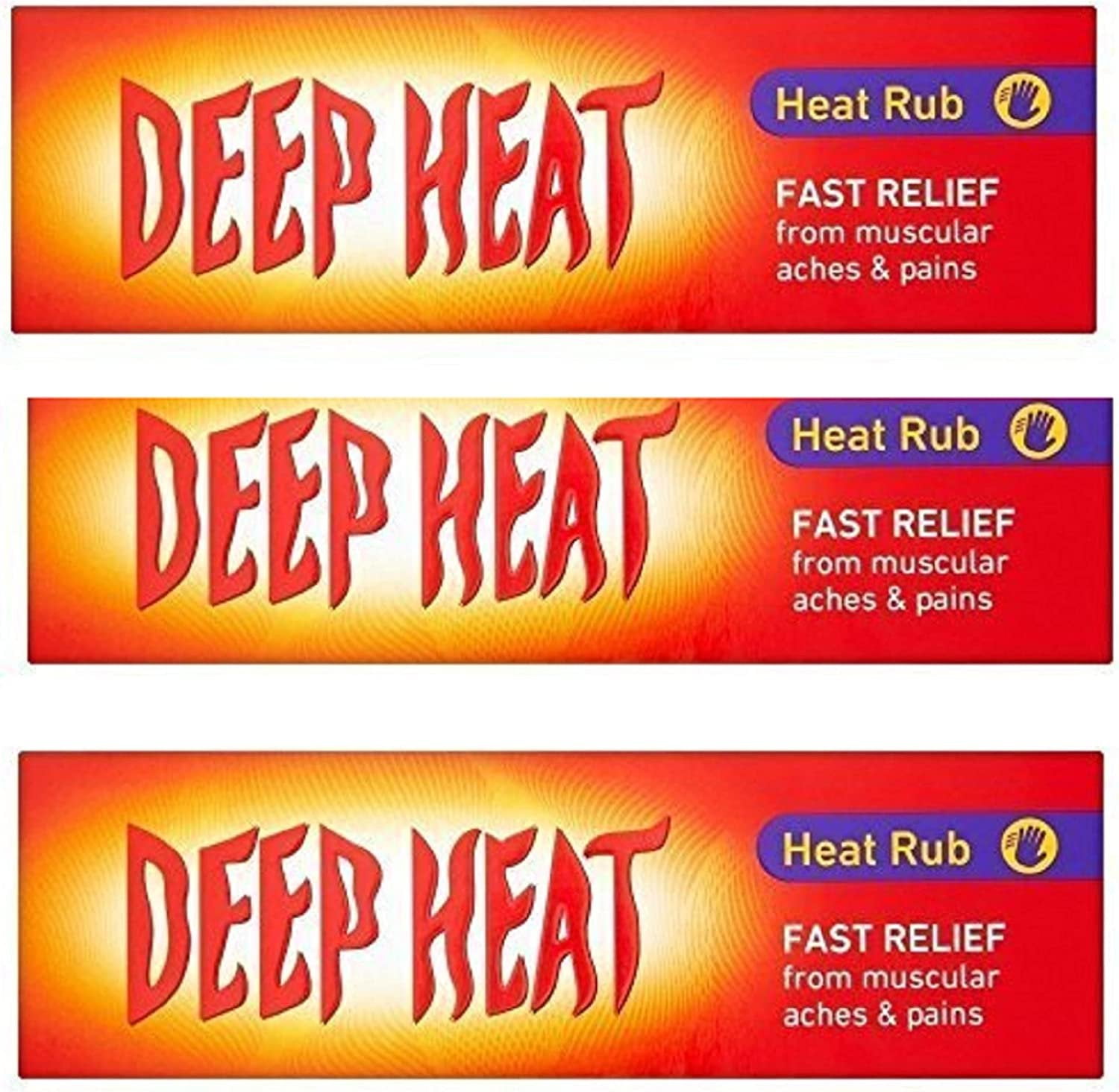 3 X Deep Heat Heat Rub 100g 300g TOTAL by Deep Heat