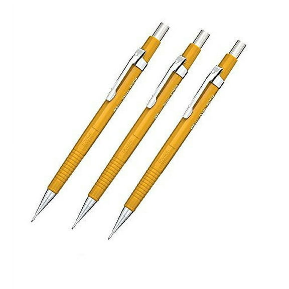 3 X Pentel Sharp Automatic Drafting Pencil, 0.9 mm, Yellow (P209G)
