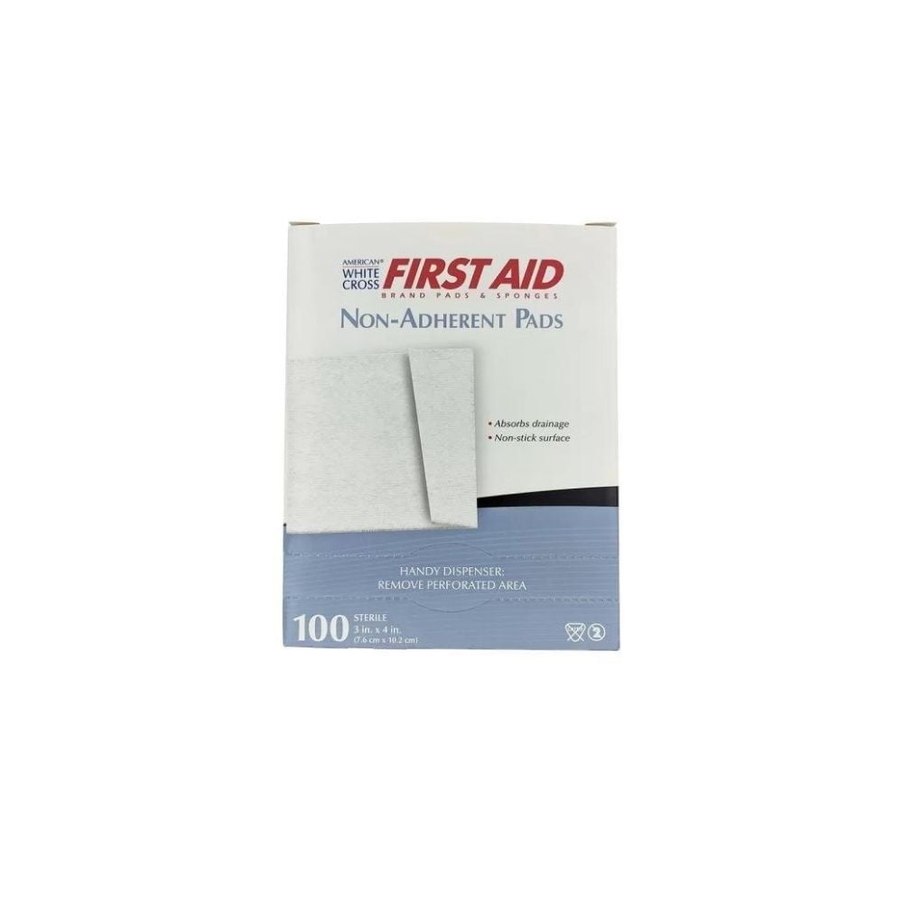 3"X4" White Non-Adherent Sterile Gauze Pads - 100 Pads/Box (4 Boxes) (MS-40535)