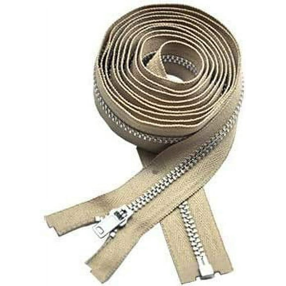 #3 YKK Lightweight Beige Separating Coat Lining Zipper - Color: Beige #573 - Choose Your Length - Made in The United States (1 Zipper Per Pack) (54" Inches)