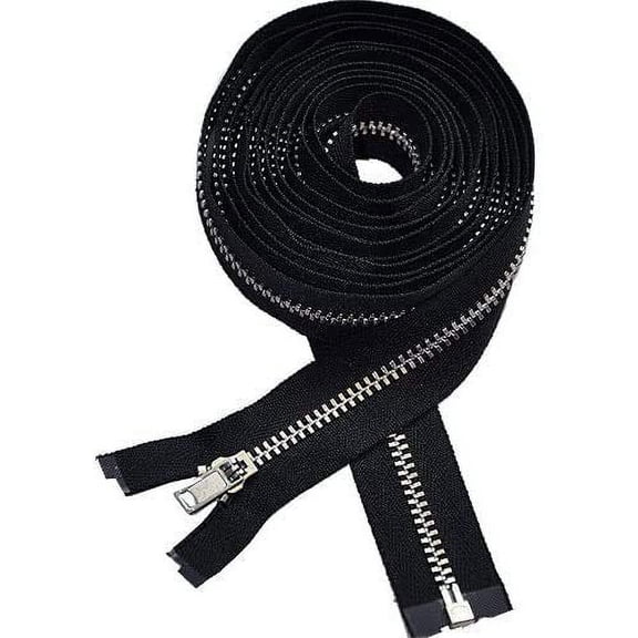 #3 YKK Lightweight Black Separating Coat Lining Zipper - Choose Your Length - Made in The United States (1 Zipper Per Pack) (80" Inches)